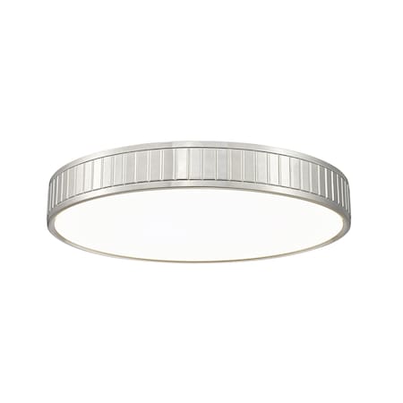 Z-Lite Madison Flush Mount, 1-Light, 20.5 In.W x 3 In.H, Brushed Nickel/Frosted 1005F20-BN-LED